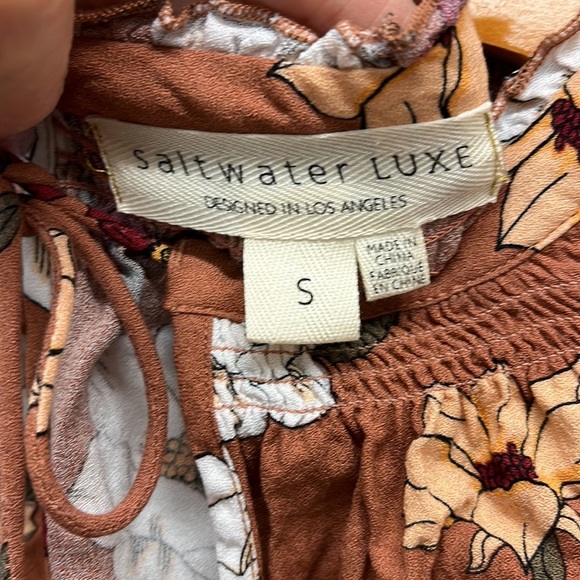 Saltwater Luxe Floral Fall Print Mini Dress S - Picture 8 of 9